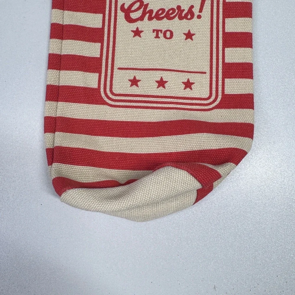 Tito's Handmade Vodka Austin Texas Cloth Drawstring Bottle Sack Bag Patriotic